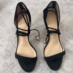 RAYE Black Lace-Up Heels